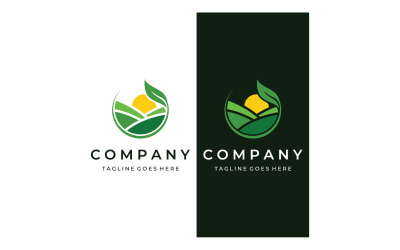 Paisaje agricultura océano sol logo 8