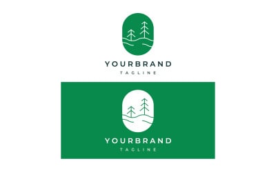 Vector de logotipo de árbol de bosque de pino 20