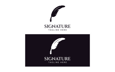 Feather pen signature lawyer logo 16