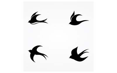 Rondine uccello volante vettore logo 9