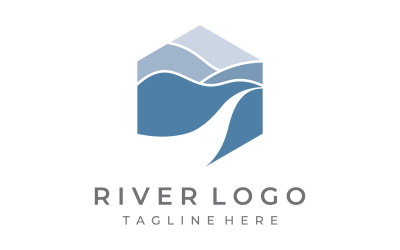 Logo e simbolo della natura del fiume vcetor 6