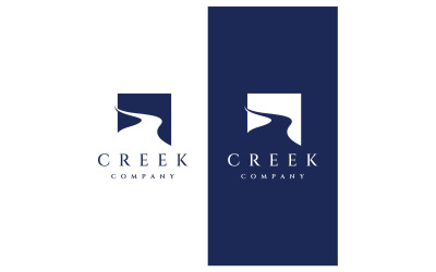 Logotipo y símbolo de la naturaleza del río vcetor 12