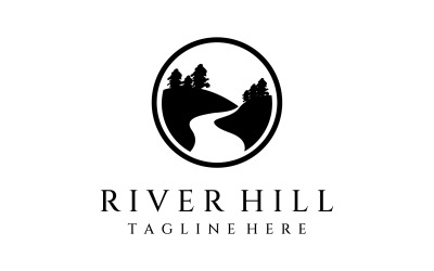 River nature logo and symbol vcetor 13