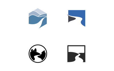 River nature logo and symbol vcetor 15