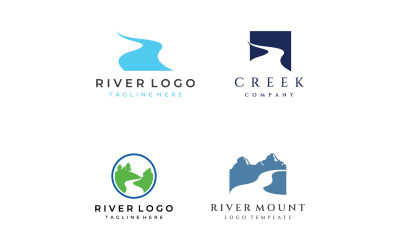 River nature logo and symbol vcetor 16