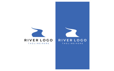 River nature logo and symbol vcetor 9