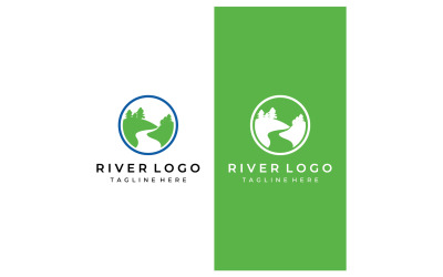 Rivier natuur logo en symbool vcetor 14