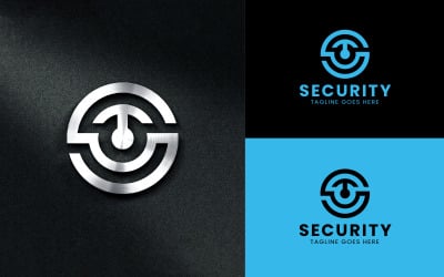 Design de logotipo de segurança com monograma S