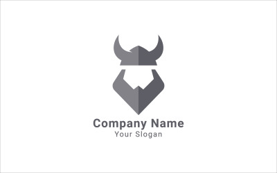 Logotipo de cabeza vikinga, logotipo de cuerno