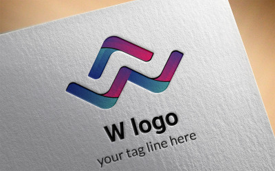 W LOGO Egyszerű logó Modern W logó betű