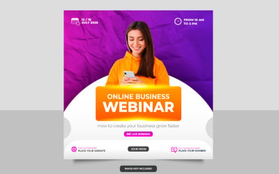 Business conference flyer or horizontal flyer and invitation banner live webinar  design