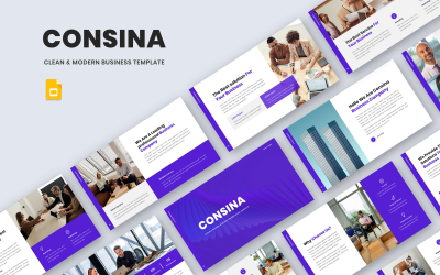 Consina – чистий і сучасний бізнес Google Slide Template