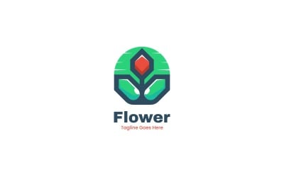 Flower Simple Mascot Logo 2