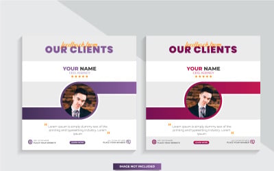 customer feedback testimonial social media post web banner template Design  idea