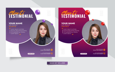 customer feedback testimonial social media post web banner template vector  design