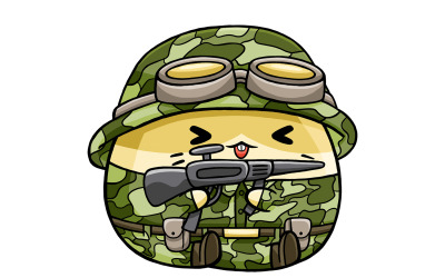 Söt hamster soldat tecknad