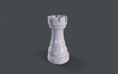 3D model šachové věže Lowpoly