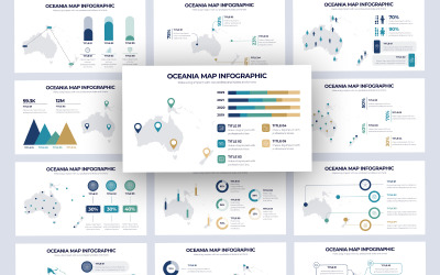 Modèle d&amp;#39;infographie de carte vectorielle d&amp;#39;Océanie