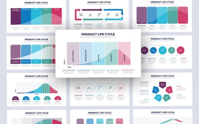 Modello di PowerPoint per infografica sul ciclo di vita del prodotto