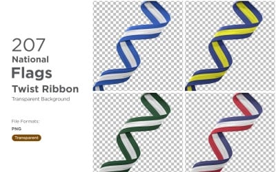 National Flags Twist Ribbon Bundle