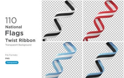 National Flags Twist Ribbon Set 1