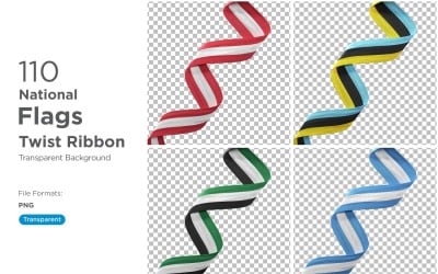 National Flags Twist Ribbon Set 2