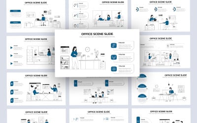 Office Scener Vector Infographic Keynote mall