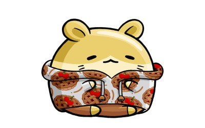 Schattig hamsterdessert Cartoon 01