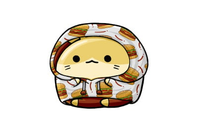 Sevimli Hamster Fast Food Karikatür 02
