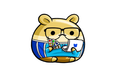 Desenho de designer gráfico de hamster fofo