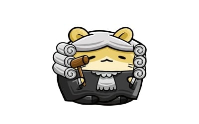 Cute Hamster Judge Cartoon