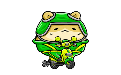 Caricature de pilote en ligne de hamster mignon