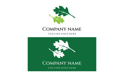 Foglia di quercia vettore logo natura 11