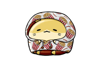 Sevimli Hamster Fast Food Karikatür 09