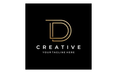 D letter initial business name logo name 15