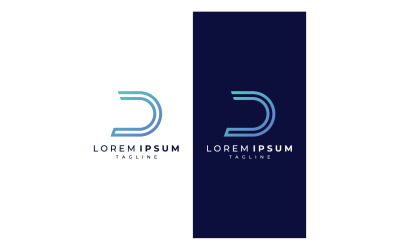 D letter initial business name logo name 8