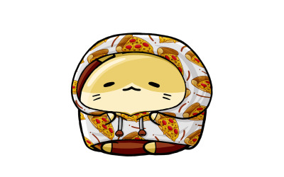 Desenho animado de fast-food de hamster fofo 04