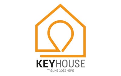 Sleutel huis onroerend goed logo ontwerp