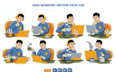 Жінка працює вектор Pack 02