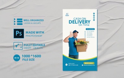 Bezorgservice bedrijf identiteit ontwerpsjabloon
