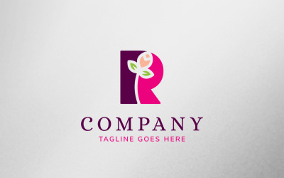 Eco-Buchstabe R Logo Template Design