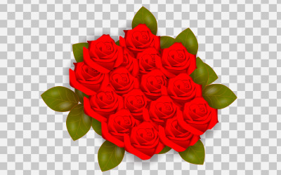 kırmızı gül seti gerçekçi gül buketi kırmızı çiçek konsept vektör fikri ile