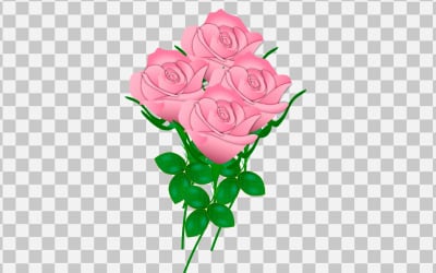 Red rose realistic rose bouquet with red flower idea concept