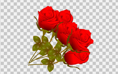 Rose feuille de rose réaliste et bourgeon avec idée de fleur rouge
