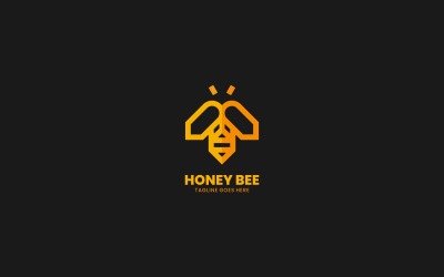 Styl Logo sztuki liniowej pszczoły miodnej