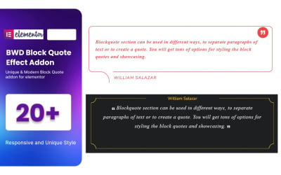 Block Quote WordPress Plugin For Elementor