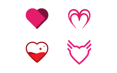 Ame o logotipo do coração e o símbolo do vetor V10