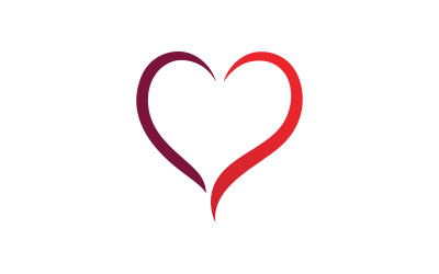 Ame o logotipo do coração e o símbolo do vetor V3
