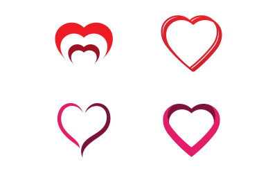 Ame o logotipo do coração e o símbolo vetor V9