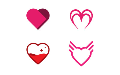 Amor corazón logo y símbolo vector V10